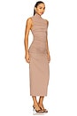 view 2 of 3 Gathered Mock Neck Sleeveless Dress in Coco