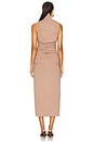 view 3 of 3 Gathered Mock Neck Sleeveless Dress in Coco