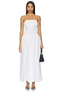 view 1 of 3 Solid Linen Smocked Waist Tube Maxi Dress in Sugar