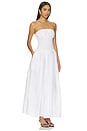 view 2 of 3 Solid Linen Smocked Waist Tube Maxi Dress in Sugar