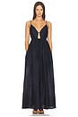 view 1 of 1 Solid Linen Empire Waist Dress in Midnight