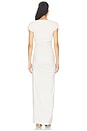view 3 of 3 Short Sleeve Gathered Slit Dress in Blanched Almond
