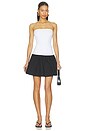 view 1 of 3 Poplin Tube Drop Waist Dress in Sugar & Black