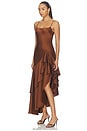 view 2 of 3 Double Ruffle High Low Dress in Toast