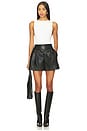 view 5 of 6 Faux Leather Pleated Short in Black
