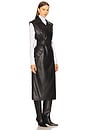 view 2 of 3 Sleeveless Faux Leather Sleeveless Trench in Black