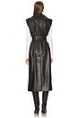 view 3 of 3 Sleeveless Faux Leather Sleeveless Trench in Black