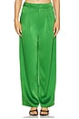 view 1 of 6 Satin Pleated Pant in Shamrock