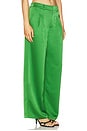 view 2 of 6 Satin Pleated Pant in Shamrock