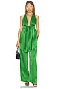 view 5 of 6 Satin Pleated Pant in Shamrock