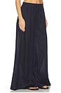 view 3 of 7 Solid Linen Wide Leg Elastic Pant in Midnight