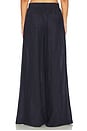 view 5 of 7 Solid Linen Wide Leg Elastic Pant in Midnight