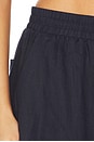 view 7 of 7 Solid Linen Wide Leg Elastic Pant in Midnight