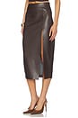 view 3 of 6 Faux Leather Slit Skirt in Java