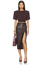 view 5 of 6 Faux Leather Slit Skirt in Java