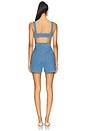 view 3 of 3 Stretch Denim Apron Romper in Light Denim
