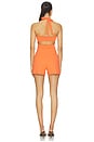 view 3 of 3 Wire Strap Tie Romper in Apricot