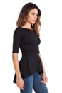 view 2 of 3 Low Back Flare Top in Black