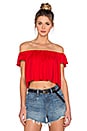 view 1 of 3 Off the Shoulder Crop Top in Perfect Red