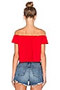 view 3 of 3 Off the Shoulder Crop Top in Perfect Red