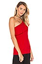 view 2 of 4 One Shoulder Ruffle Top in Perfect Red