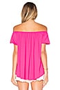 view 3 of 4 Gathered Off Shoulder Top in Pink Glo