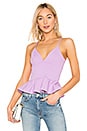 view 1 of 4 V Neck Ruffle Hem Top in Violet