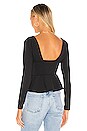 view 3 of 4 Long Sleeve Peplum Blouse in Black