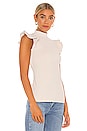 view 2 of 4 Ruffle Mock Neck Top in Blanched Almond