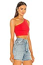 view 2 of 4 One Shoulder Crop Top in Morello