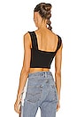 view 3 of 4 Wide Strap Crop Top in Black
