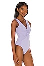 view 3 of 5 Twist Front Tank Bodysuit in Sweet Lavender
