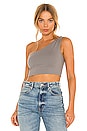 view 1 of 4 One Shoulder Crop Top in Pewter