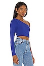 view 2 of 4 One Shoulder Crop Long Sleeve Top in Glacier