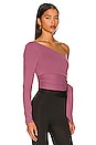 view 2 of 5 One Arm Tie Waist Top in Amethyst