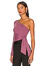 view 3 of 5 One Arm Tie Waist Top in Amethyst