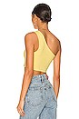 view 3 of 4 One Shoulder Crop Top in Lemon Zest