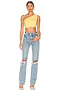 view 4 of 4 One Shoulder Crop Top in Lemon Zest