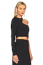view 2 of 5 Asymmetrical Crop Top in Black