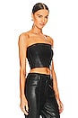 view 2 of 4 Faux Leather Crop Tube Top in Black