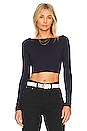 view 1 of 4 Scoop Back Crop Top in Midnight