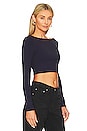 view 2 of 4 Scoop Back Crop Top in Midnight