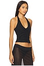 view 2 of 4 Center Gathered Tie Halter Top in Black
