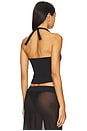 view 3 of 4 Center Gathered Tie Halter Top in Black