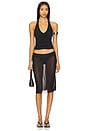 view 4 of 4 Center Gathered Tie Halter Top in Black