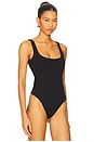 view 3 of 6 Essential Low Back Tank Thong Back Bodysuit in Black