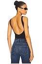 view 5 of 6 Essential Low Back Tank Thong Back Bodysuit in Black