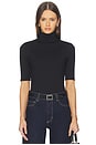 view 1 of 4 Mock Neck Elbow Sleeve Top in Black