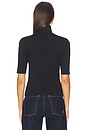 view 3 of 4 Mock Neck Elbow Sleeve Top in Black