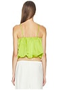 view 3 of 4 Satin Bubble String Top in Chartreuse